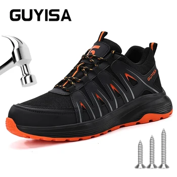 Защитная обувь GUYISA Со стальным носком, Размер 37-45, черная, противоударная