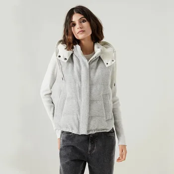 Зимнее женское теплое пальто из нового белого гусиного пуха, утолщенное, можно носить с обеих сторон, высококачественная женская пуховая куртка с капюшоном, жилет