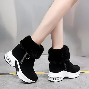 Зимние женские теплые кроссовки, зимние ботинки на платформе, ботильоны 2023 года, женская повседневная обувь, ботильоны для женщин, женские ботинки на шнуровке