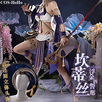 Игровой костюм COS-HoHo Аниме Genshin Impact Candace, великолепная благородная униформа, косплей, костюм для ролевых игр на Хэллоуин, женский наряд для вечеринки