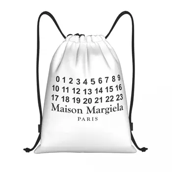 Изготовленная на заказ сумка на шнурке с буквами Mm6, женская мужская легкая сумка Margielas с арабскими цифрами, рюкзак для хранения в спортивном зале