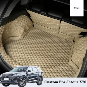 Изготовленный на заказ Коврик для багажника автомобиля Jetour X70 из роскошной водонепроницаемой кожи, Высококачественная доска для пола салона, Автоаксессуары, женщина