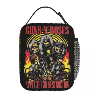 Изолированные сумки для ланча Guns N Roses, Термоконтейнер для еды, Ланч-бокс большой емкости для мужчин, женщин, поездок в офис.