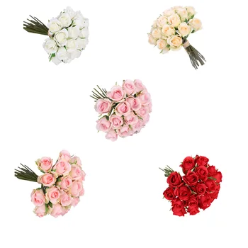 Искусственные цветы, свадебные букеты из искусственных роз, винтажные для центральных частей стола, украшения для кухни, сада, помолвки, Розовый