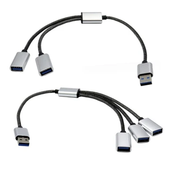 Кабельный адаптер USB Male to 3/2 USB 2.0 Female USB OTG Splitter Конвертер шнура с несколькими концентраторами USB Splitter C1FD
