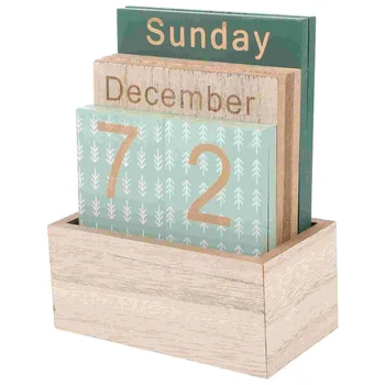 Календарь на деревянном блоке Настольный съемный календарь деревянный вечный настольный календарь