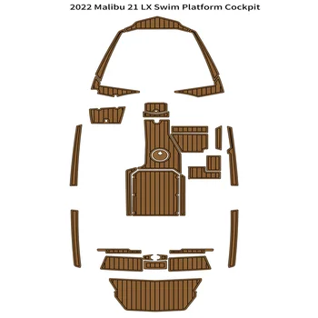 Качество 2022 Malibu 21 LX Плавательная платформа Кокпит Коврик для лодки EVA Пена Палуба из тикового дерева Коврик для пола
