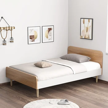 Квартира Кровать из массива дерева Современная Односпальная Дизайнерская Модная кровать в отеле Высококачественная мебель для гостиной Relax Cama De Casal