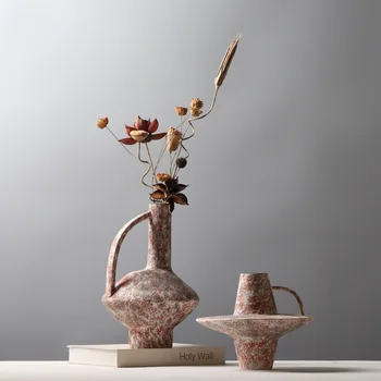 Керамическая ваза ниша дизайнерская модель комнаты креативная цветочная композиция украшение дома в стиле ретро в семье