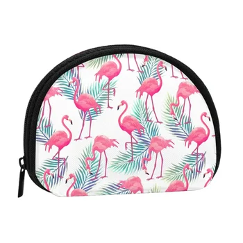 Кошелек для монет с 3D-печатью Flamingos, женская сумка для покупок, портативная серебряная сумка для монет, мини-кредитная карта, сумка для удостоверения личности