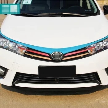 Красочная решетка Гриль 3D 5D Наклейки и отличительные знаки из углеродного волокна Для стайлинга автомобилей Toyota Corolla 2014-2016 Аксессуары