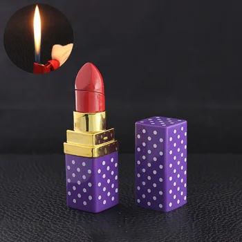 Креативная модель губной помады Зажигалки с пламенем Многоразового использования Бутановая зажигалка Лучший подарок для курильщиков