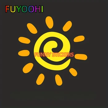 Креативная наклейка на автомобиль с цветком солнца FUYOOHI с красивой английской буквой, наклейка на мотоцикл с царапинами на автомобиле