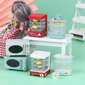 Кукольный дом Мини-кухонная техника Микроволновая печь коробка для приготовления на пару Модель кладовой украшения для кукольного дома