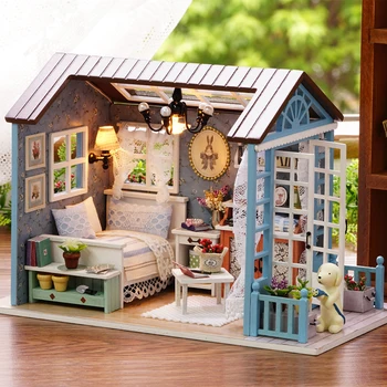 Кукольный дом, Сборка дома, Сделай сам, Мини-кукольный дом, Игрушечная мебель, Игрушка для детей, подарок на День рождения, 3D-головоломка ручной работы, домашнее создание