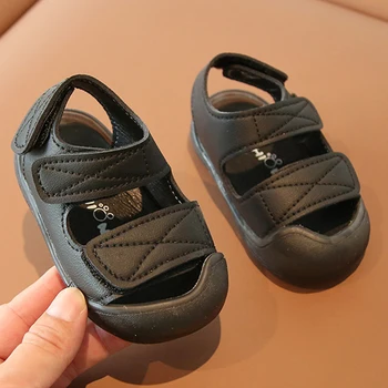 Летние детские сандалии для девочек и мальчиков, детская обувь из искусственной кожи с мягкой подошвой, модные пляжные сандалии для маленьких детей, обувь для малышей