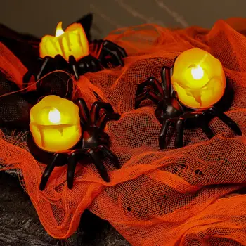 Маленькие подвесные светильники со свечами, привлекательный световой реквизит для Хэллоуина, реалистичные изысканные украшения для праздника, маленький размер Безопасен