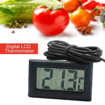 Мини-ЖК-цифровой термометр с водонепроницаемым зондом, удобный датчик температуры в помещении и на улице Для холодильника, аквариума
