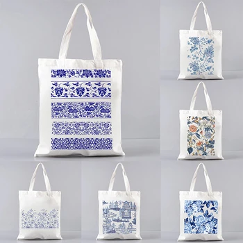 Многоразовая холщовая сумка для покупок в китайском стиле для женщин, модный клатч на плечо большой емкости, сумки-тоут, органайзер для хранения багажа