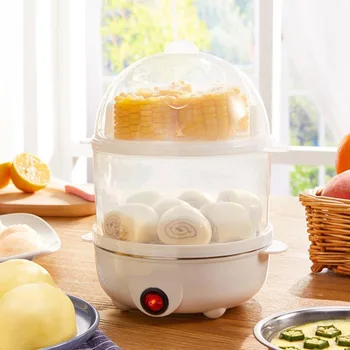 Многофункциональная электрическая яйцеварка, одно- и двухслойный бойлер для яиц, кухонные принадлежности для быстрого приготовления завтрака на пару.