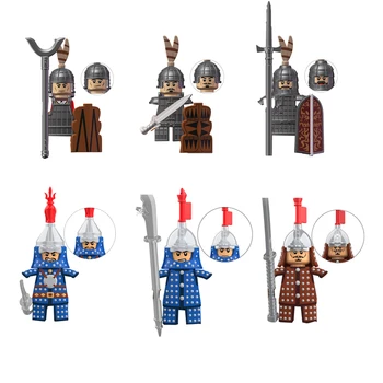 Модели одиночных средневековых рыцарей, Фигурки, аксессуары, Строительные блоки, игрушки для детей, Серия-159 XP672 XP673 XP674