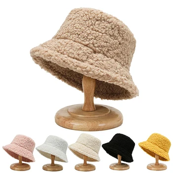 Модная зимняя шапка-ведро с толстыми ворсинками, плюшевая рыбацкая шапка из искусственного меха, женские и женские мягкие теплые толстые шапки для бассейна, защитная уличная кепка