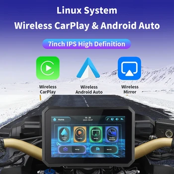 Мотоцикл Carplay 7-Дюймовая Портативная Навигационная Поддержка CarPlay Android Auto со Светочувствительным Наружным IPX7 Водонепроницаемым