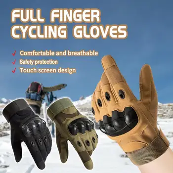 Мотоциклетные перчатки с сенсорным экраном из искусственной кожи с твердым суставом и полным защитным снаряжением для пальцев, гоночные байкерские перчатки для мотокросса