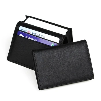 Мужская Черная Кожаная Расширяемая Кредитная карта, удостоверение личности, держатель для визитных карточек, чехол-бумажник L4ME