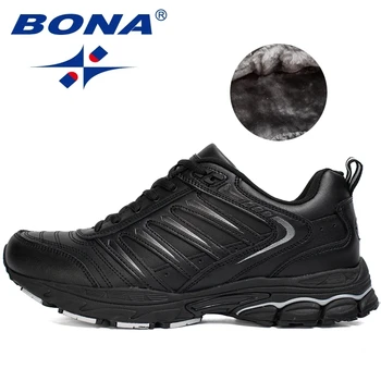 Мужские кроссовки в стиле BONA New Classics, кроссовки для бега на открытом воздухе, спортивная обувь на шнуровке, Удобная спортивная обувь для мужчин