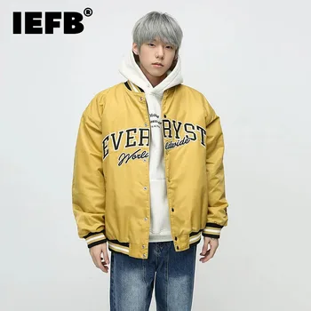 Мужские куртки IEFB в американском стиле, хай-стрит, хип-хоп, бейсбольная одежда с вышитыми буквами, повседневная тенденция 2023, осенняя новинка 9C3293