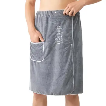 Мужское банное полотенце для самообслуживания, быстросохнущее мужское банное полотенце с карманом на надежной пряжке для тренажерного зала, спа, сауны, душа для мужчин
