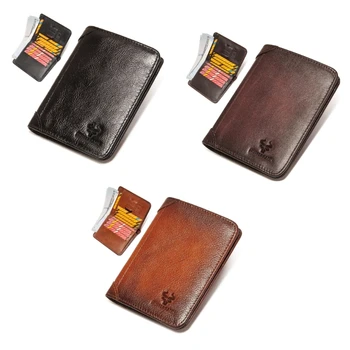 Мужской кошелек-визитница с коротким PU блокирующим карманом для монет, мужские деловые кошельки
