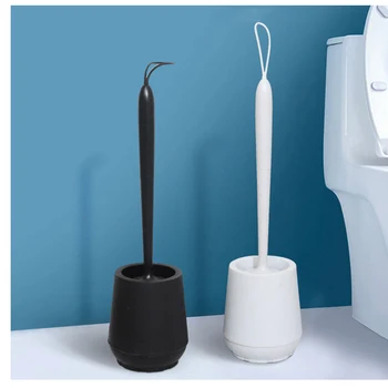 набор для ванной комнаты, черная щетка для унитаза, мягкая силиконовая головка TPR, без мертвых углов, домашние напольные щетки для чистки, аксессуары для туалета