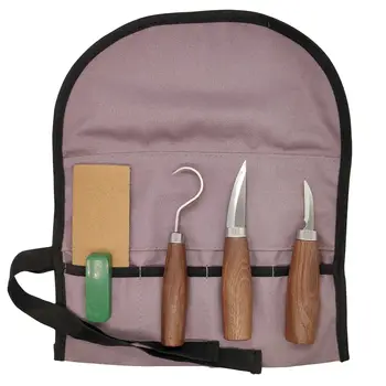 Набор инструментов для резьбы по дереву из грецкого ореха, 5 шт., крючок для ложки, нож для нарезки овощей, кожаная цепочка и полировальный состав