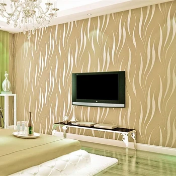 Наклейка на стену дома Красивые флизелиновые обои в полоску с океанской волной, модные 3D обои для гостиной, спальни, кухни, декора стен
