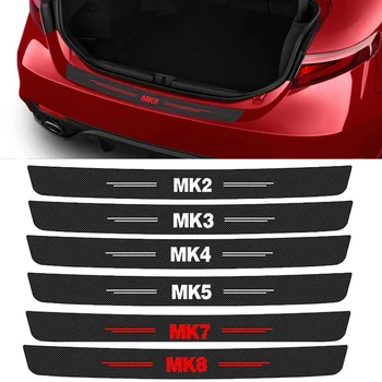 Наклейки на Порог двери автомобиля из углеродного волокна, Накладка на Порог, Наклейки для MK6 MK8 MK3 MK7 MK5 MK4 MK2 с логотипом Golf 7 4 5 6 3