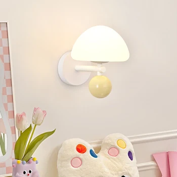 Настенные светильники Nordic Mushroom LED G9 Creative для детской комнаты Прикроватный настенный светильник для гостиной ТВ Фоновые атмосферные светильники
