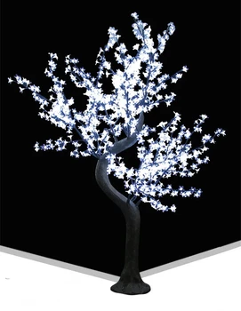 Натуральный ствол Дерева LED Искусственная Вишневая Елка В Цвету Рождественский Свет Высотой 1,8 м ~ 2,5 м 110/220 В Непромокаемый Для Наружного использования