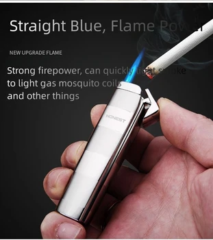 Новая прочная надувная зажигалка Blue Flame, многофункциональная ветрозащитная, прочная, креативная технология металлического покрытия, подарки для мужчин
