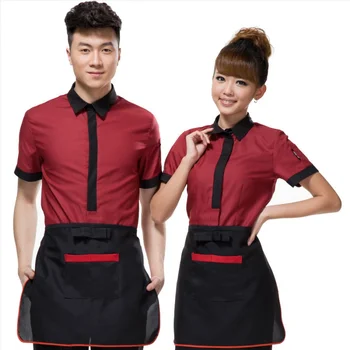 Новая Униформа для официантов западного ресторана с коротким рукавом в отеле Dingheng для мужчин и женщин для быстрого питания