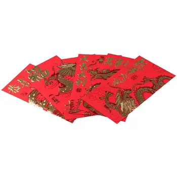 Новогодний Китайский Красный конверт 60шт китайских конвертов с Годовым пакетом Дракона 2024 Широко Используемая вечеринка