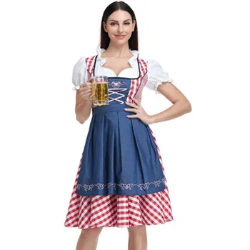 Новое женское винтажное немецкое платье Dirndl, женские костюмы для баварского Октоберфеста, карнавала на Хэллоуин