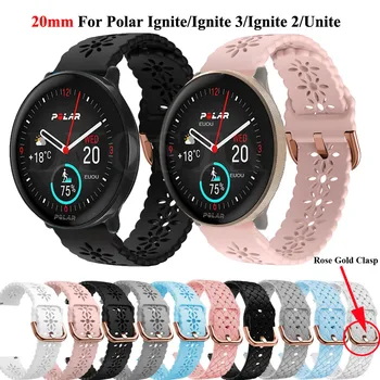 Новый 20-миллиметровый Кружевной Силиконовый Ремешок Для часов Polar Ignite 3/Ignite 2 Smartwatch Браслет Для Polar Unite /Polar Ignite Correa