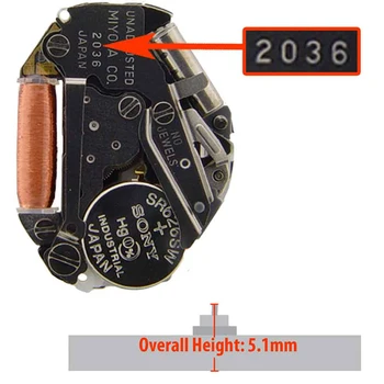Новый часовой механизм Miyota 2036 с 3 стрелками, оригинальные японские детали кварцевого часового механизма, детали для часов 2036 года выпуска