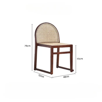 Обеденные стулья со спинкой из ротанга Оригинальность отеля Деревянные Обеденные стулья Комфорт Nordic Muebles Мебель для салона Hogar QF50DC