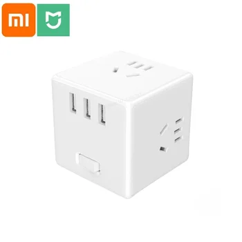 Оригинальный Xiaomi Mijia Power Strip Адаптер 2 В 1 USB Зарядное Устройство 6 Портов Конвертер Розеток Компактная Розетка Magic-Cube Plug Outlet