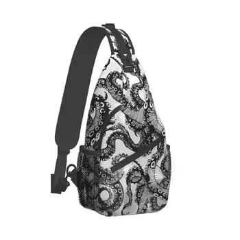 Осьминог, нарисованный многоугольником, нагрудные сумки через плечо, карманы с щупальцами осьминога, дорожная сумка-мессенджер, спортивная сумка для подростков, наплечная сумка
