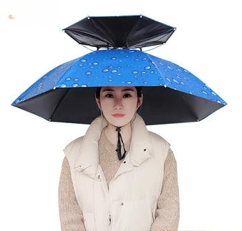 Открытый Складной зонт-шляпа от дождя, Защита от ультрафиолета, рыболовные кепки, Портативные туристические походы, Пляжные зонты для кемпинга, шляпа-дождевик