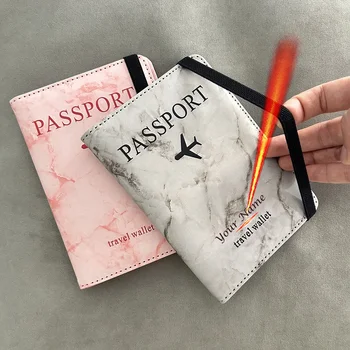 Персонализированная обложка для паспорта для путешествий, простой женский мужской дорожный кошелек, пользовательские имена, свадебный чехол для паспорта для пар, подарок